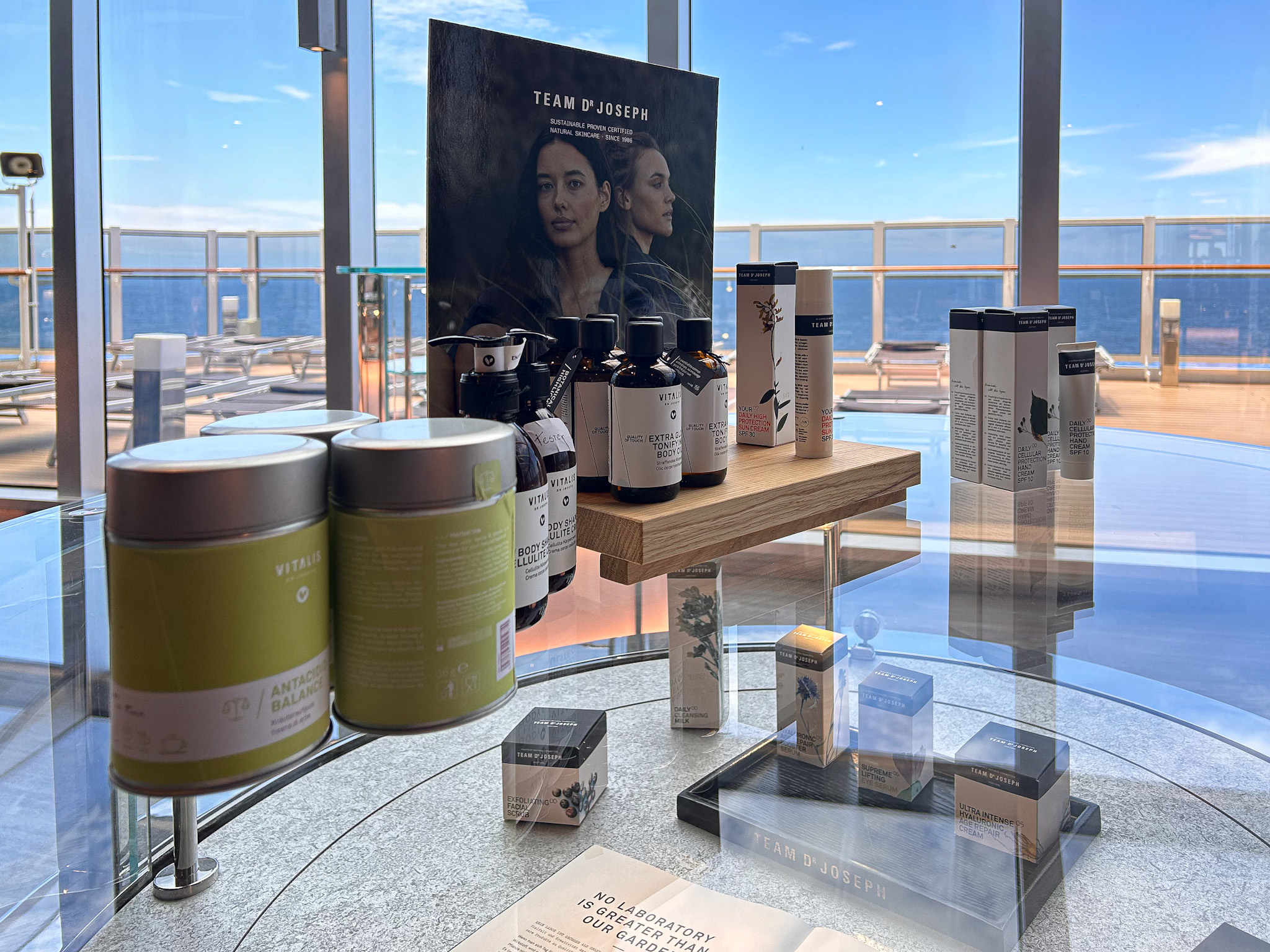 Produtos à venda no SPA do MSC Seaview Produtos à venda no SPA do MSC Seaview