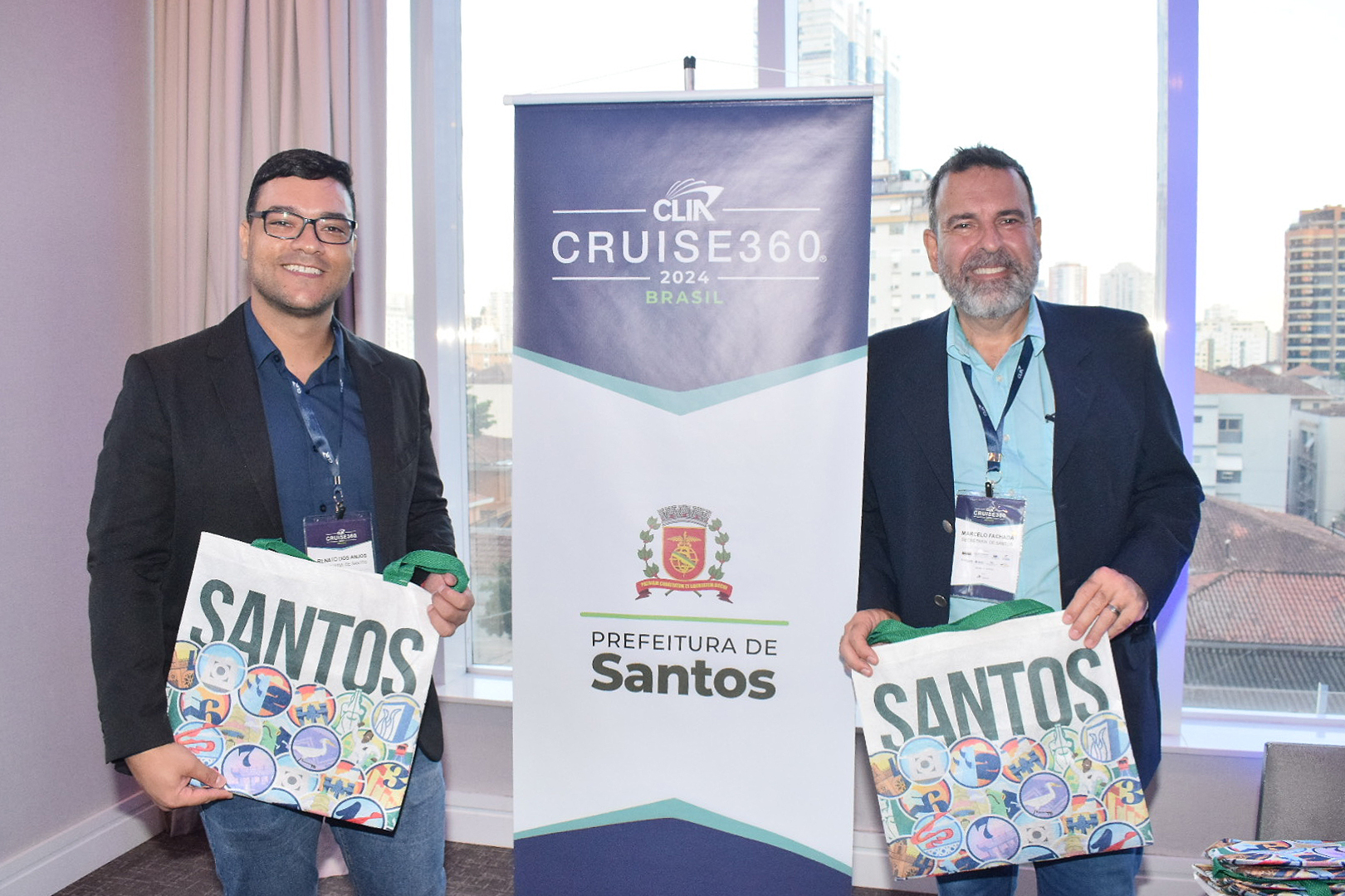 Renato dos Anjos e Marcelo Fachada, da Secretaria de Turismo de Santos Renato dos Anjos e Marcelo Fachada, da Secretaria de Turismo de Santos