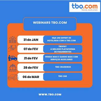 TBO.COM realizará série de webinars para agentes de viagens TBO.COM realizará série de webinars para agentes de viagens