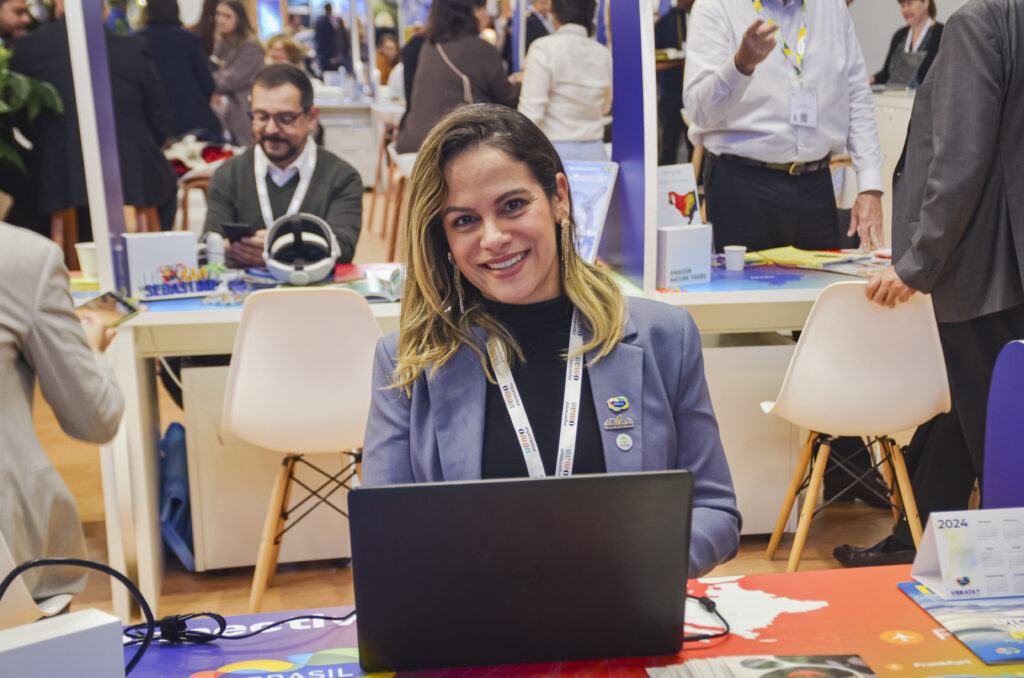 Aline Moretto, do Visite Sao Paulo, na ITB