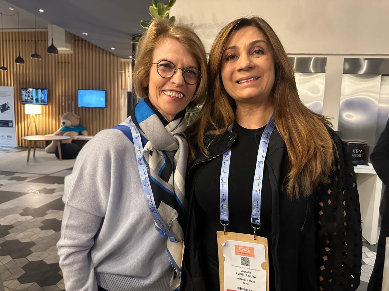Catharine Worms, da Special Trip Turismo, com Michelle Pereira, da Michelle Tour Catharine Worms, da Special Trip Turismo, com Michelle Pereira, da Michelle Tour