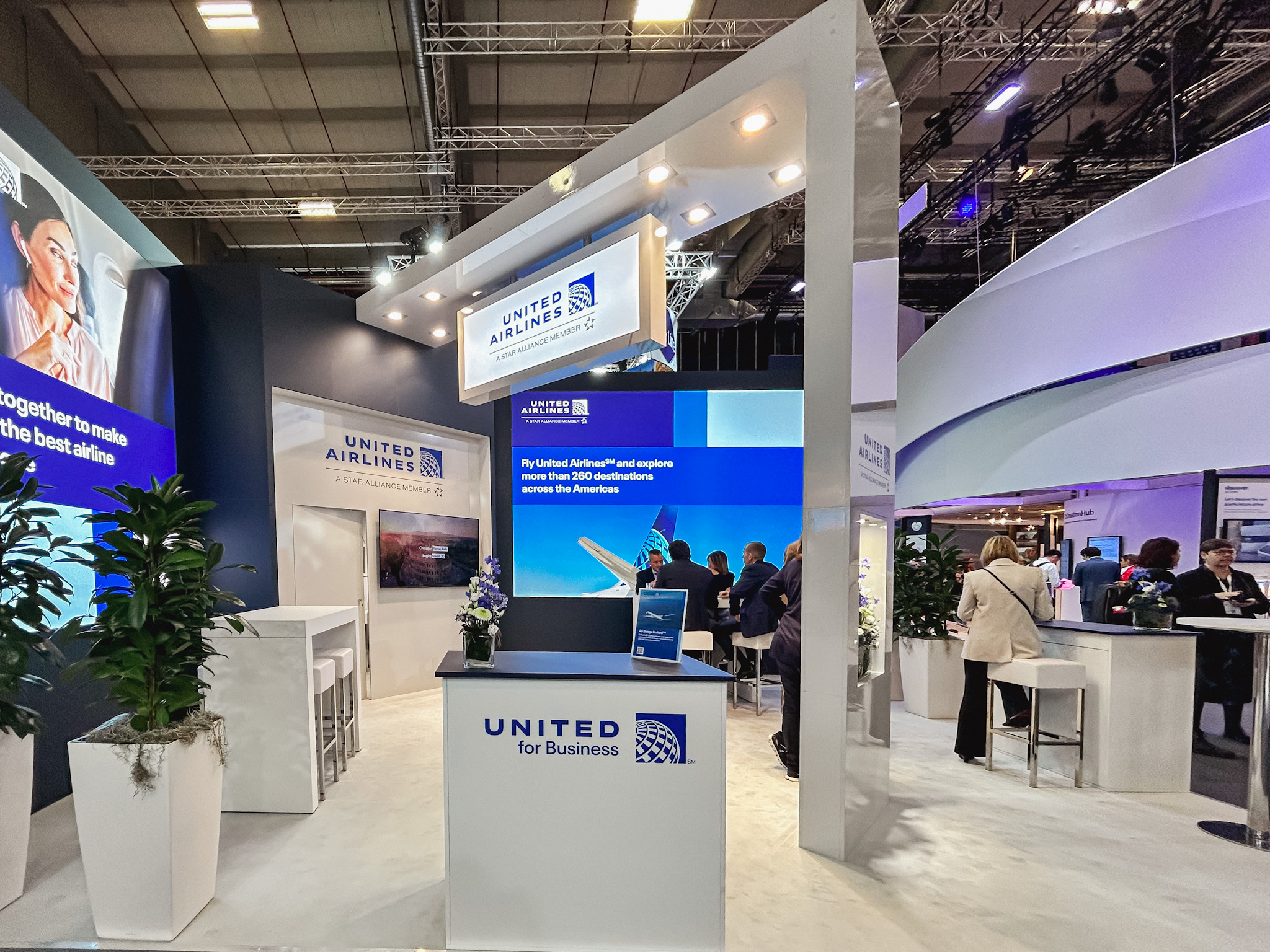 Estande da United Airlines na ITB Estande da United Airlines na ITB