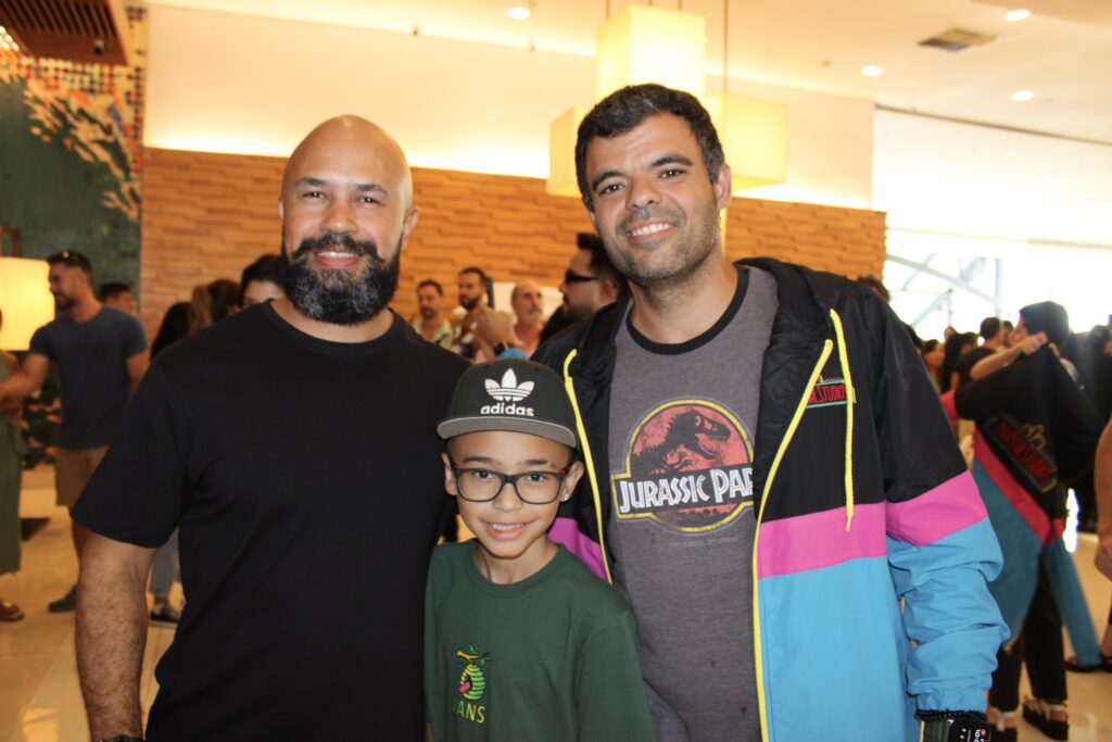 Fabiano Araujo, da RCA, com seu filho Murilo Bonatto, e Renato Gonçalves, da Universal