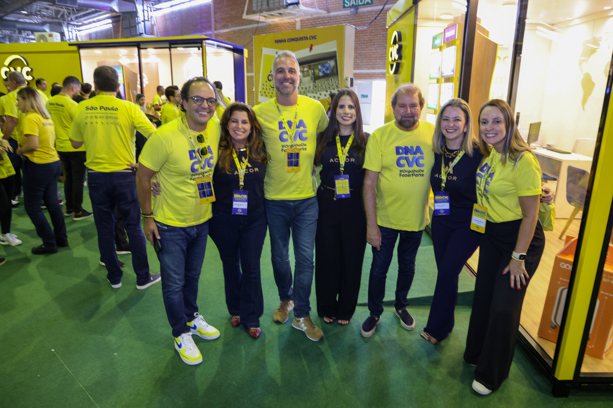 Fabio Godinho e Guilherme Paulus, da CVC Corp, com Simone Cherubini, Gabriella Spinola e Cynthia Paschoal, da Accor Fabio Godinho e Guilherme Paulus, da CVC Corp, com Simone Cherubini, Gabriella Spinola e Cynthia Paschoal, da Accor