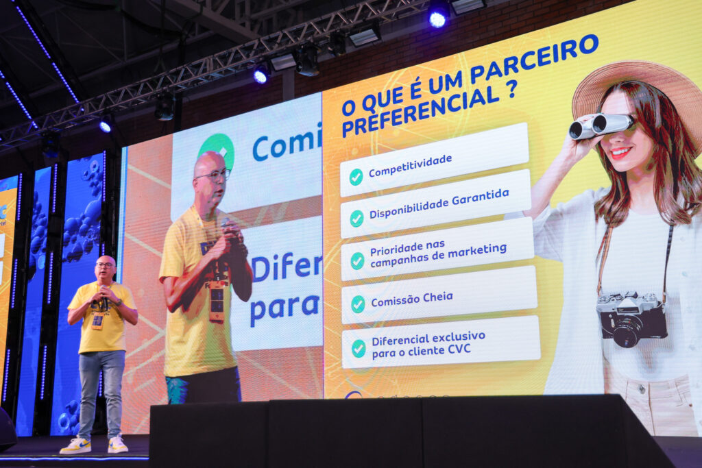 Fabio Mader diretor da CVC Corp durante convencao em Gramado CVC focará ainda mais em destinos estratégicos com parceiros preferenciais em 2024; saiba quais