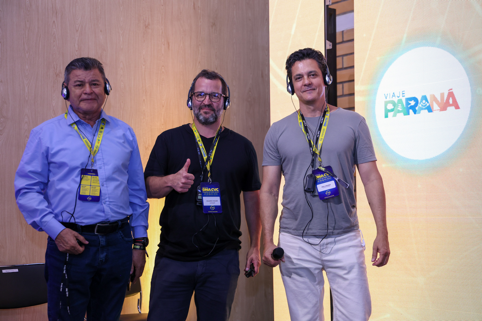 Felipe Gonzales, da Cassinotur, Eduardo Aguiar e Eduy Azevedo, de Curitiba Felipe Gonzales, da Cassinotur, Eduardo Aguiar e Eduy Azevedo, de Curitiba