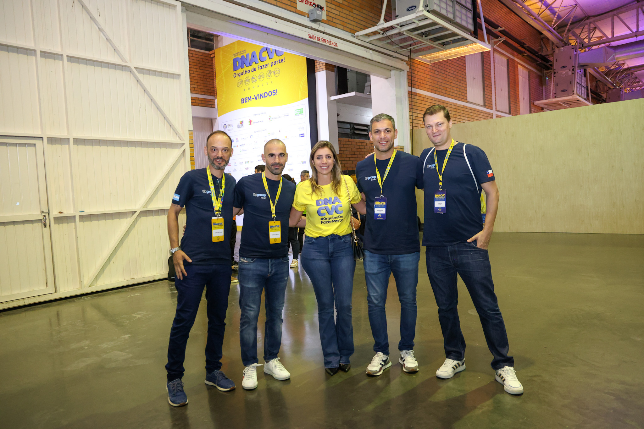 Gian Carlo Perez, Gustavo Batica e Paula Rorato, da CVC Corp, com Bruno e Felipe Dias, da TipGroup Gian Carlo Perez, Gustavo Batica e Paula Rorato, da CVC Corp, com Bruno e Felipe Dias, da TipGroup