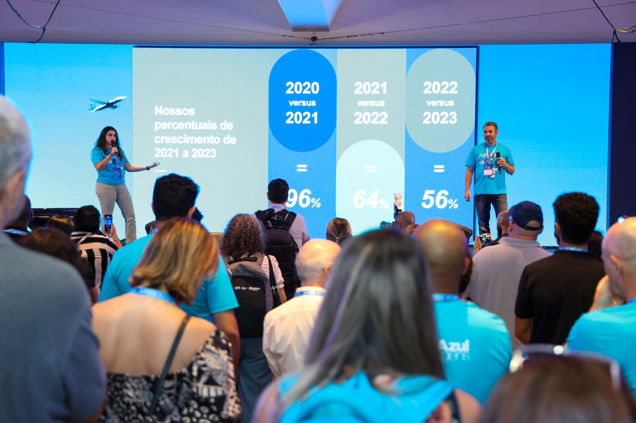 Azul Viagens promove primeiro "Agente Tá On" de 2024 em São Paulo; veja fotos 1 Giulliana Mesquita e Ricardo Bezerra gerentes Comercial senior da Azul Viagens Azul Viagens promove primeiro "Agente Tá On" de 2024 em São Paulo; veja fotos