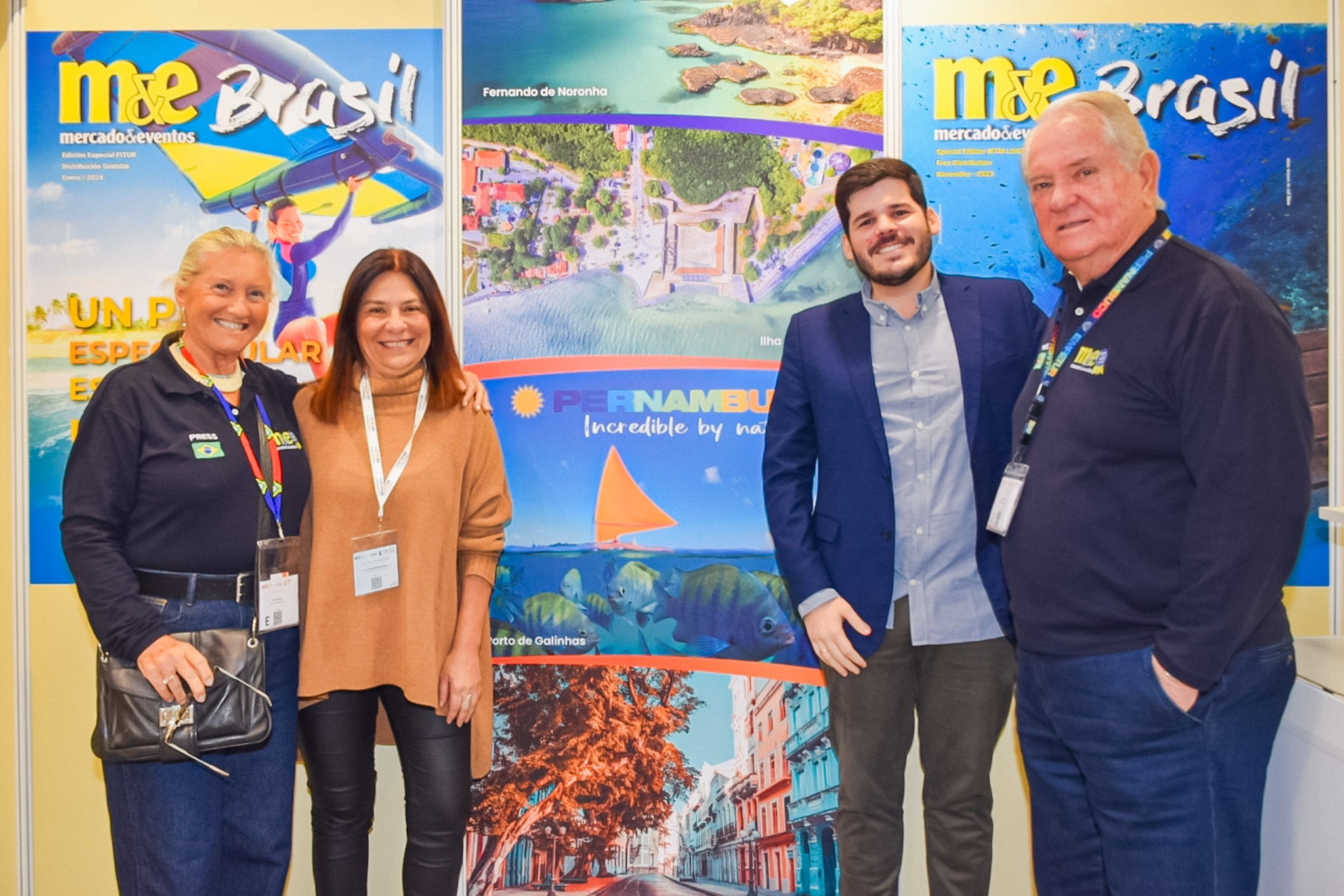 Rosa Masgrau, do M&E, Beth Bauchwitz, de Santa Catarina; Diogo Beltrão da Empetur e Roy Taylor, do M&E Rosa Masgrau, do M&E, Beth Bauchwitz, de Santa Catarina; Diogo Beltrão da Empetur e Roy Taylor, do M&E