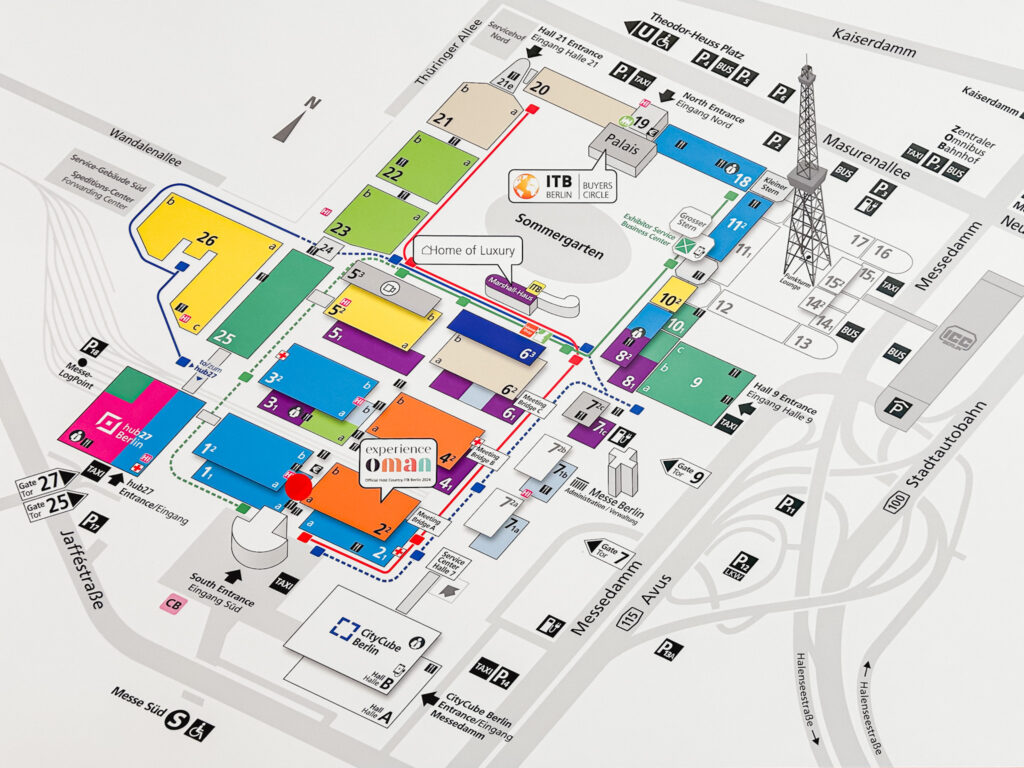 Mapa com todos os pavilhões da ITB