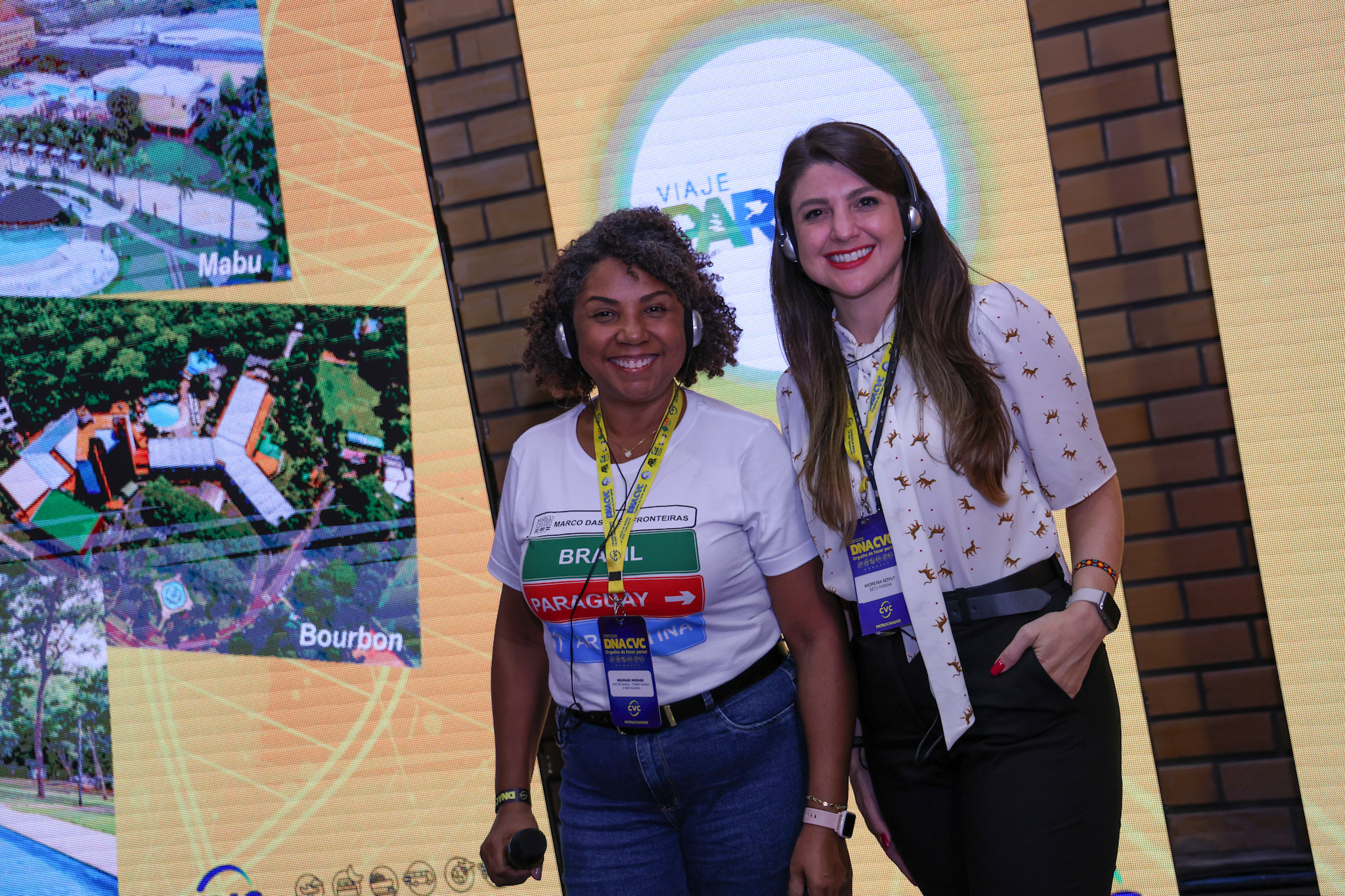 Neumari Cristhine, da Setur-Foz do Iguaçu, e Andressa Szekut, da Paraná Turismo Neumari Cristhine, da Setur-Foz do Iguaçu, e Andressa Szekut, da Paraná Turismo