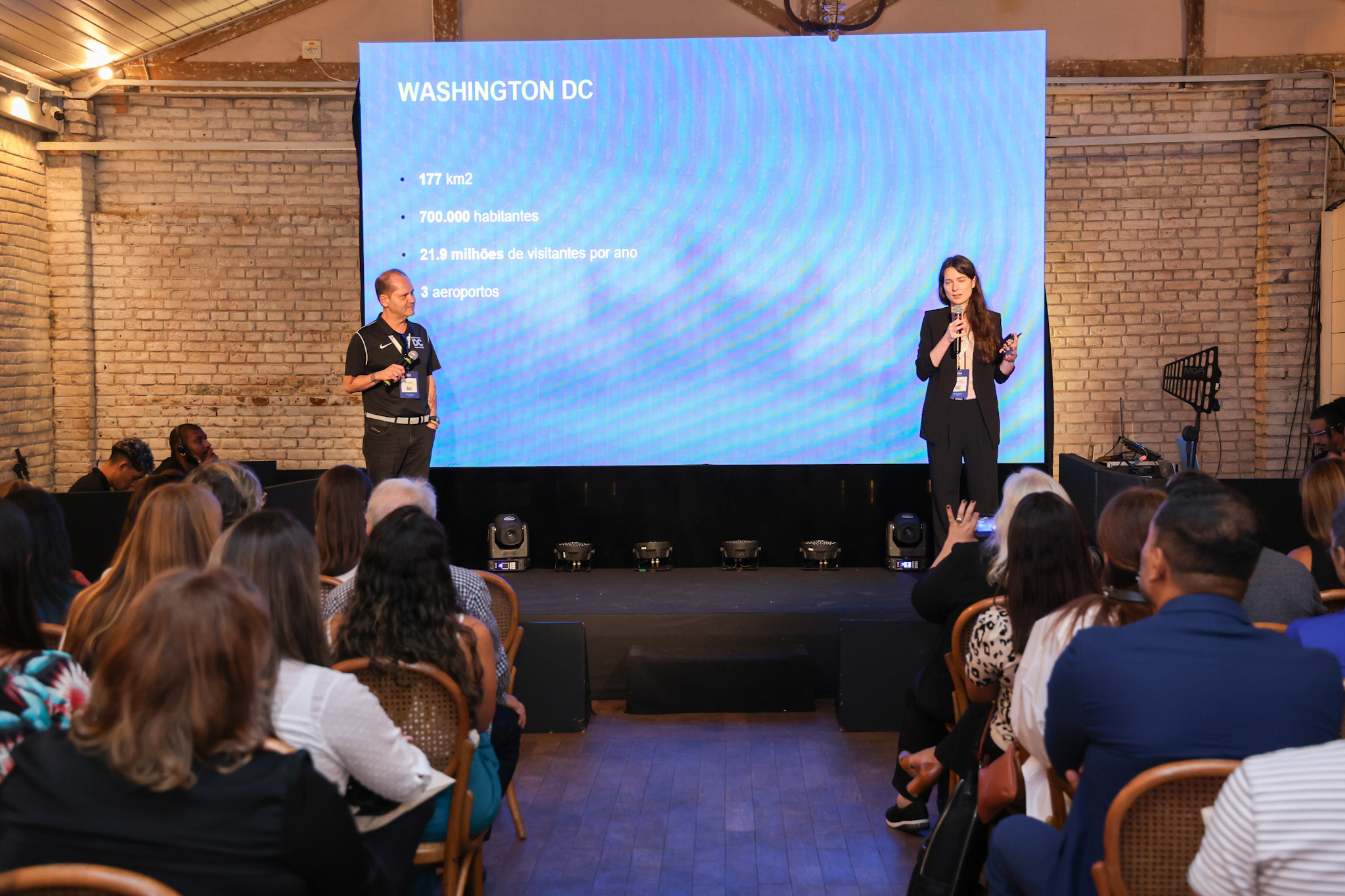 Ney Neves e Emily Bates, Washington DC durante evento do Brand USA Ney Neves e Emily Bates, Washington DC durante evento do Brand USA