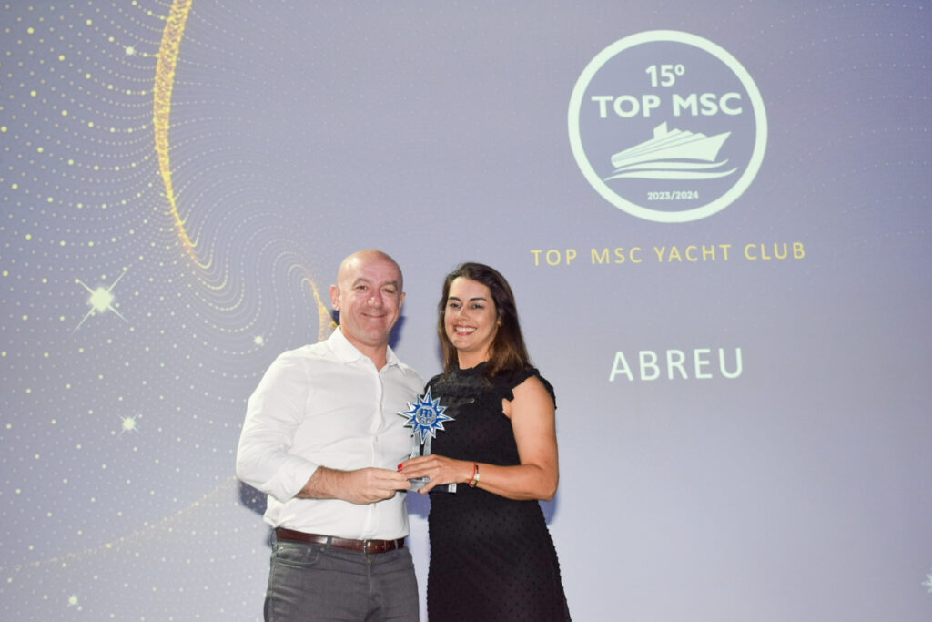 Premiado da empresa Abreu, na categoria TOP MSC YACHT CLUB