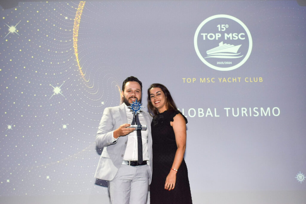 Premiado da empresa Global Turismo, na categoria TOP MSC YACHT CLUB