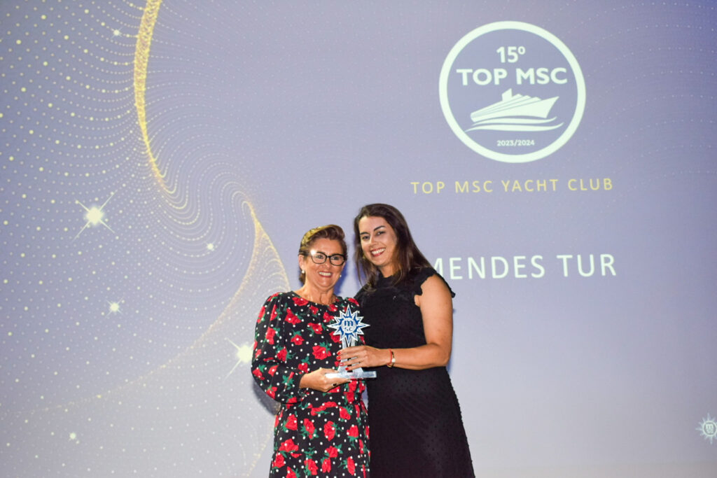 Premiado da empresa Mendestur, na categoria TOP MSC YACHT CLUB