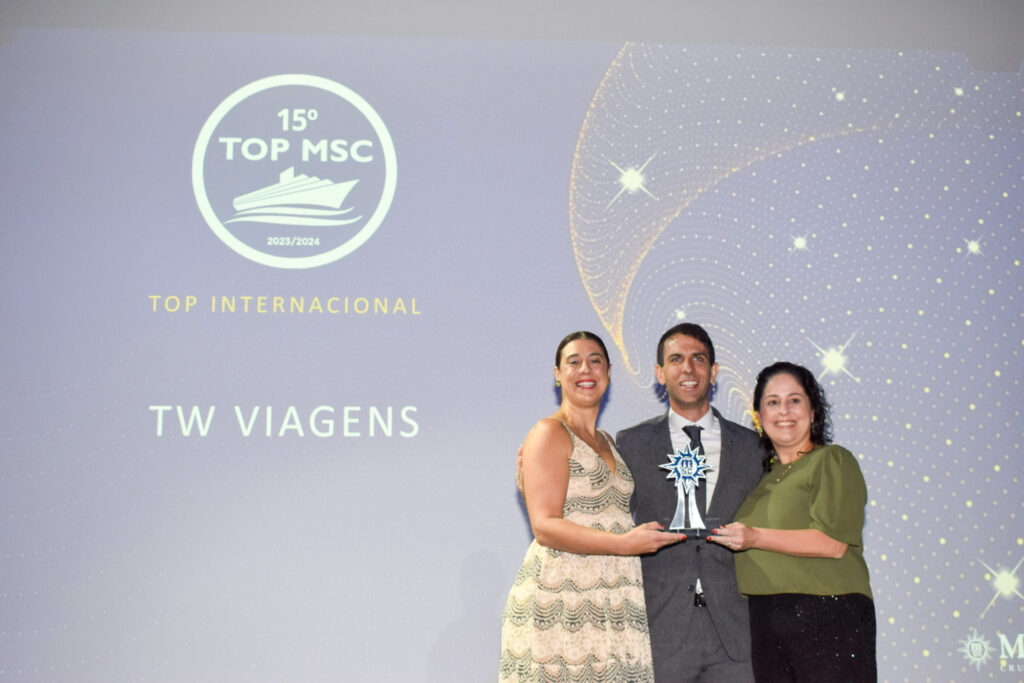 Premiado da empresa TW Viagens, na categoria TOP INTERNACIONAL