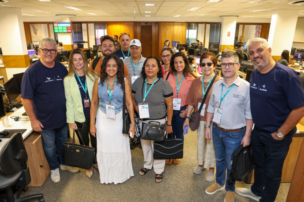 Roberto Garbin e Marcelo Rolim, da Ancoradouro, com agentes de viagens