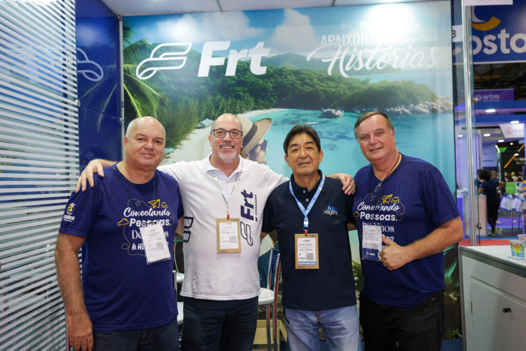 Afonso Domingues , da Cativa, Ary Xavier, da FRT, Pedro Shiray, da Azul Viagens e Alexandre Monteiro, da Cativa Operadora Afonso Domingues , da Cativa, Ary Xavier, da FRT, Pedro Shiray, da Azul Viagens e Alexandre Monteiro, da Cativa Operadora