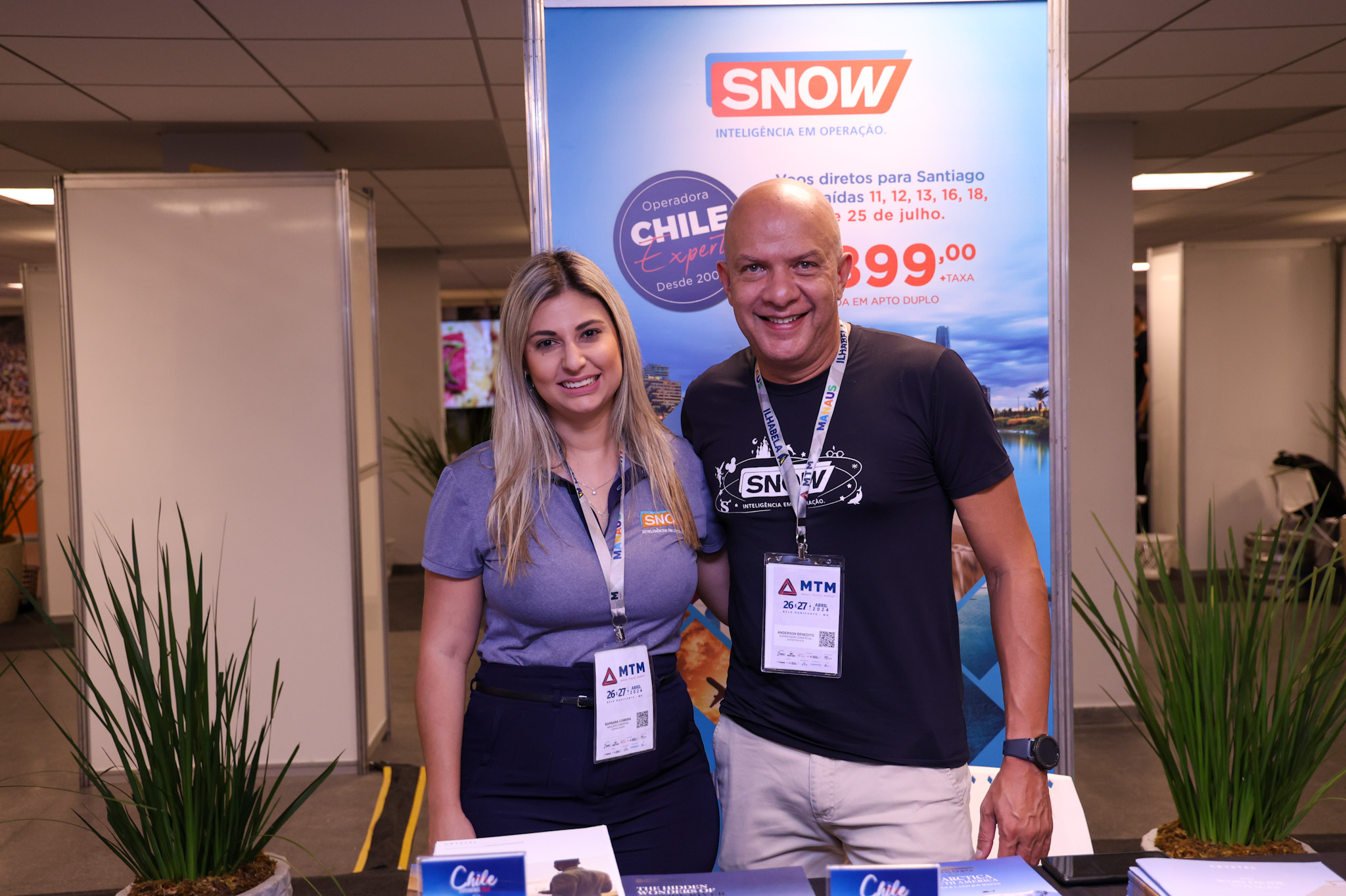 Bárbara Coimbra e Anderson Benedito, da Snow Operadora Bárbara Coimbra e Anderson Benedito, da Snow Operadora