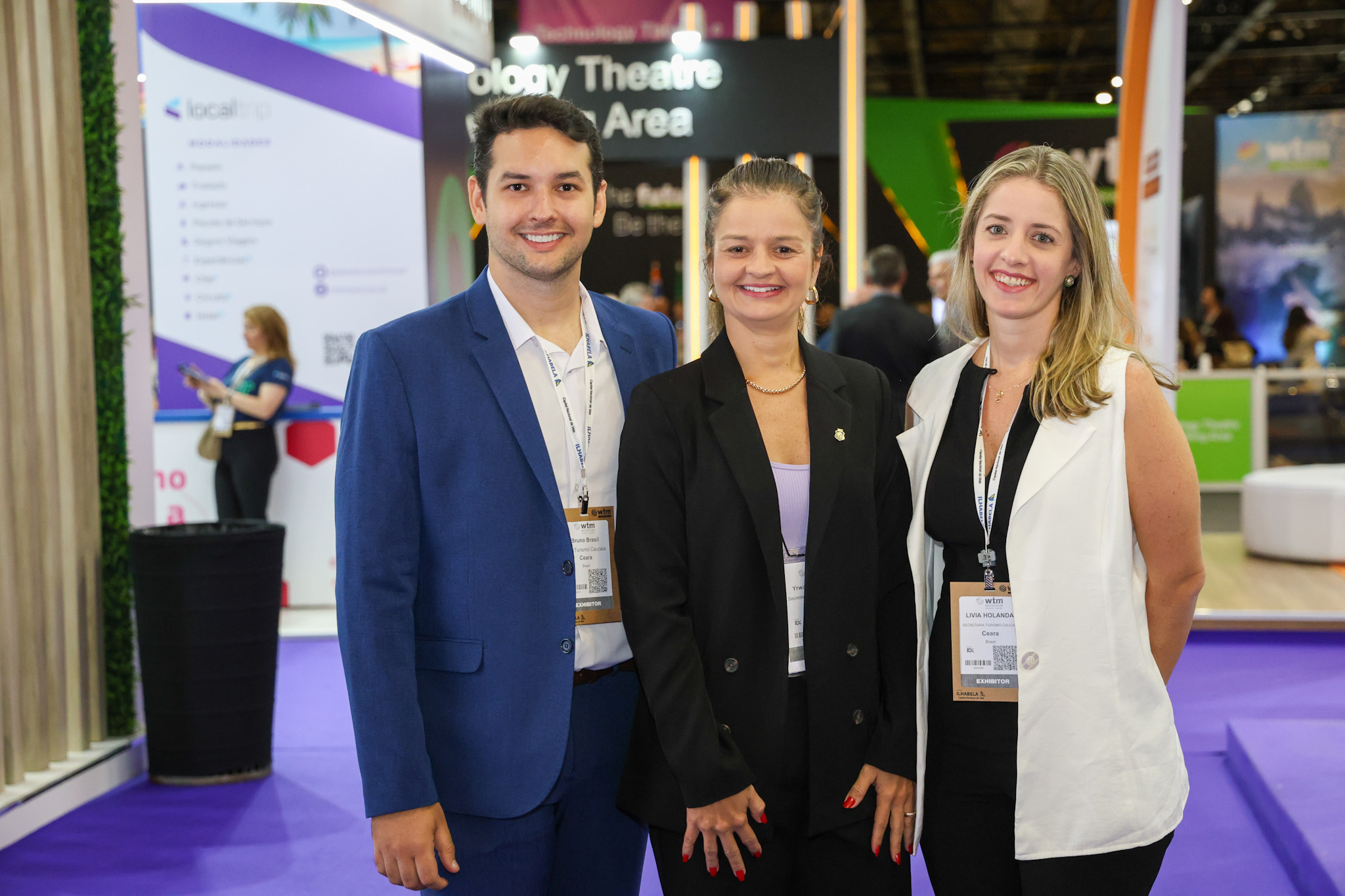 Bruno Brasil, Yrwana Albuquerque, secretaria de turismo do estado do Ceará e Livia Holanda, da Setur-CE Bruno Brasil, Yrwana Albuquerque, secretaria de turismo do estado do Ceará e Livia Holanda, da Setur-CE