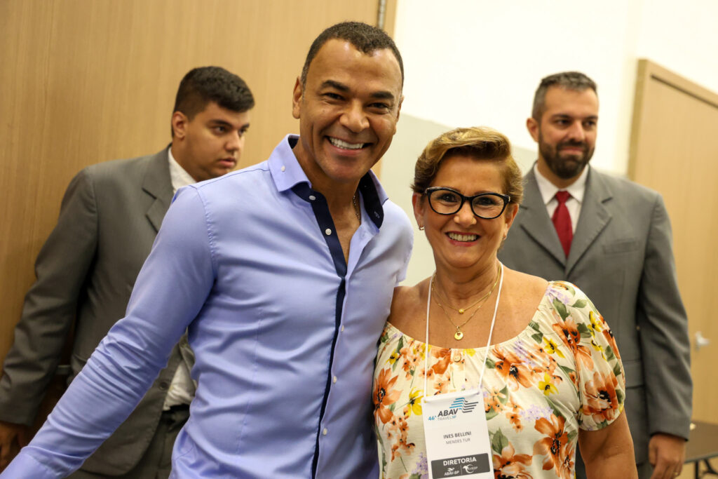 Cafu e Inês Bellini, do Mendes Tur