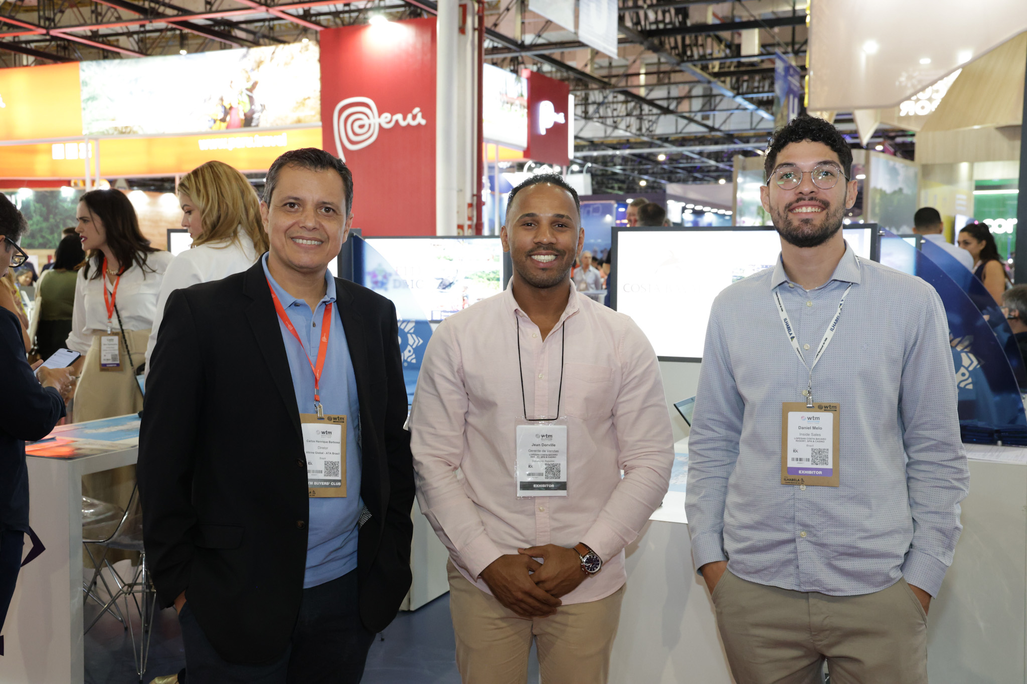 Carlos Barbosa, do Turismo de Aruba, Jean Dorville e Daniel Melo, Lopesan Costa Bávaro Carlos Barbosa, do Turismo de Aruba, Jean Dorville e Daniel Melo, Lopesan Costa Bávaro