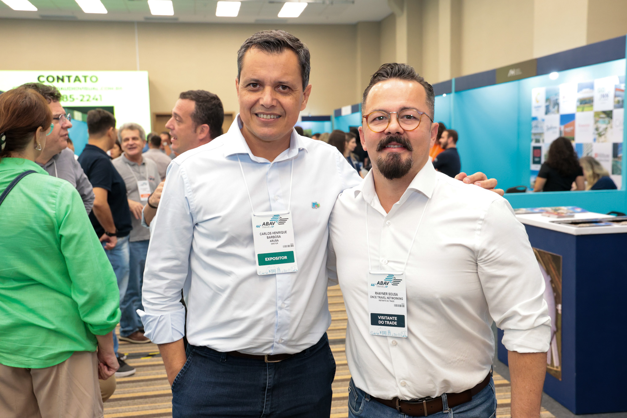 Carlos Henrique, do Turismo de Aruba, e Rhayner Sousa, da Once Travel Networking Carlos Henrique, do Turismo de Aruba, e Rhayner Sousa, da Once Travel Networking