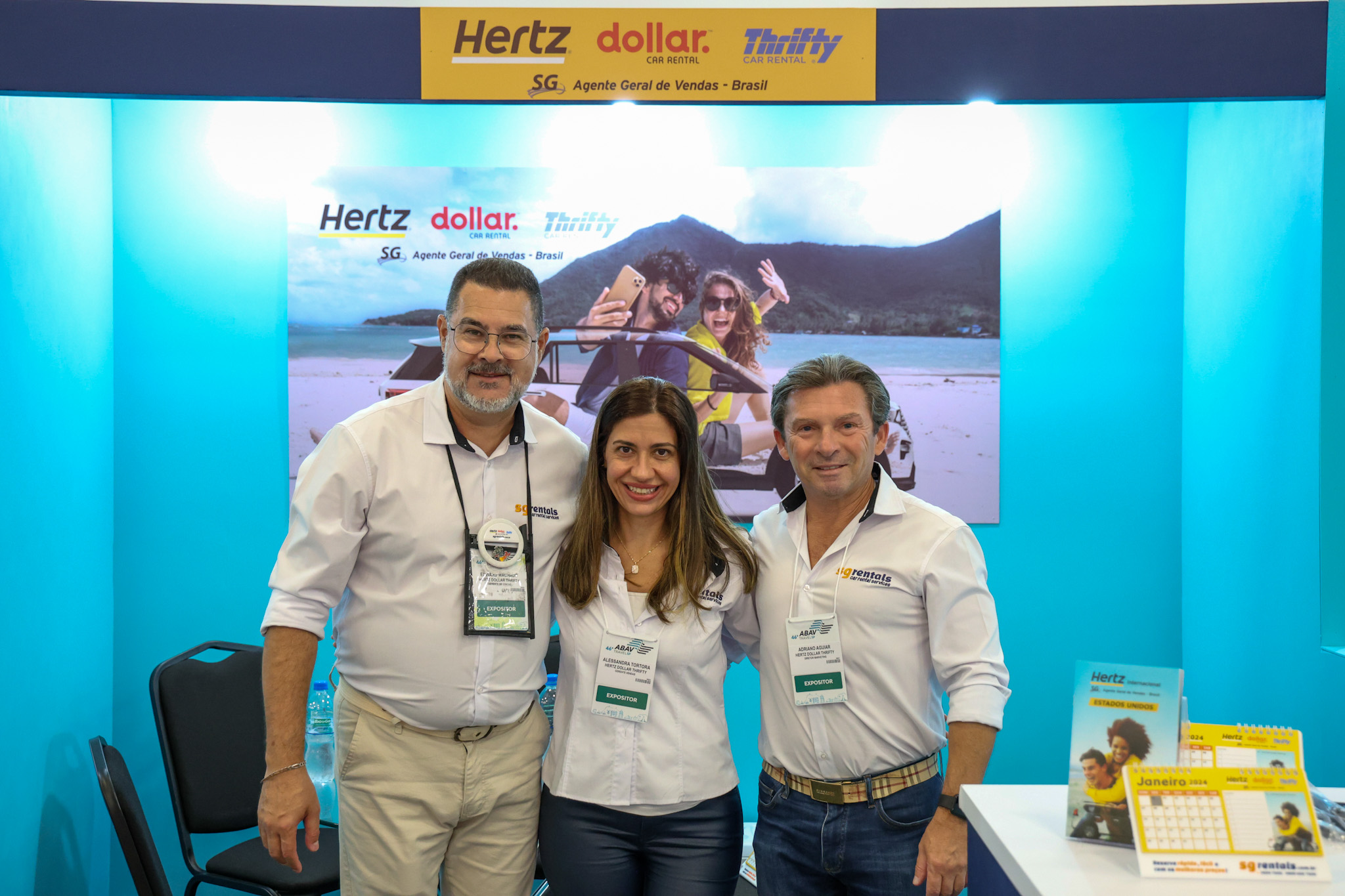 Edward Machado, Alessandra Tortora e Adriano Aguiar, da Hertz Edward Machado, Alessandra Tortora e Adriano Aguiar, da Hertz