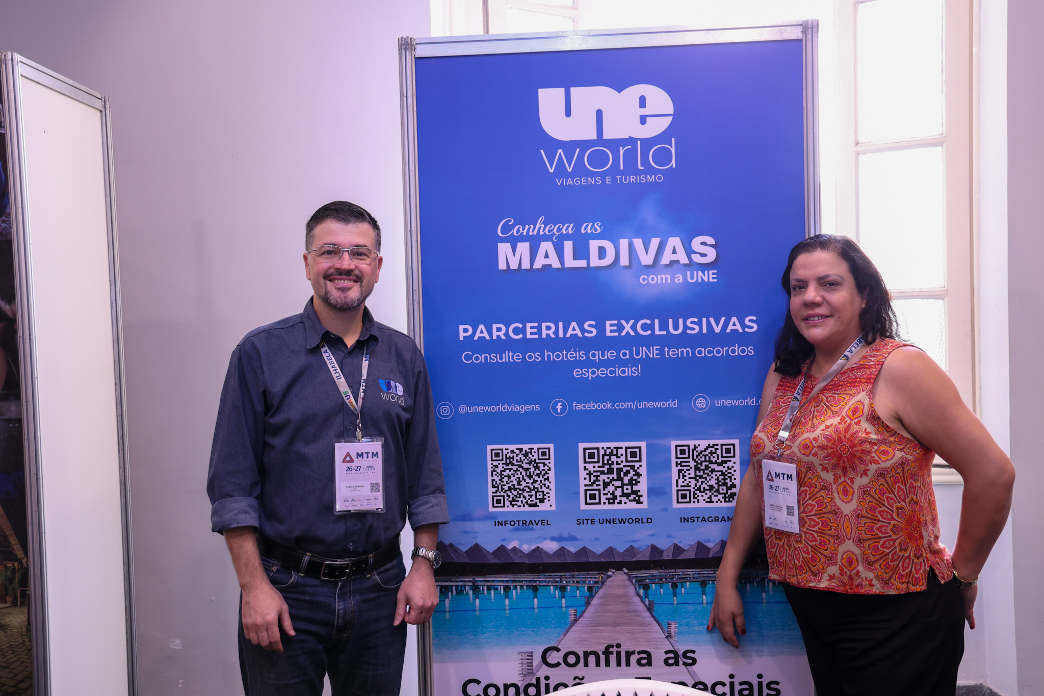 Fabian Saraiva e a Ludmila Santana, da Une World Viagens e Turismo Fabian Saraiva e a Ludmila Santana, da Une World Viagens e Turismo