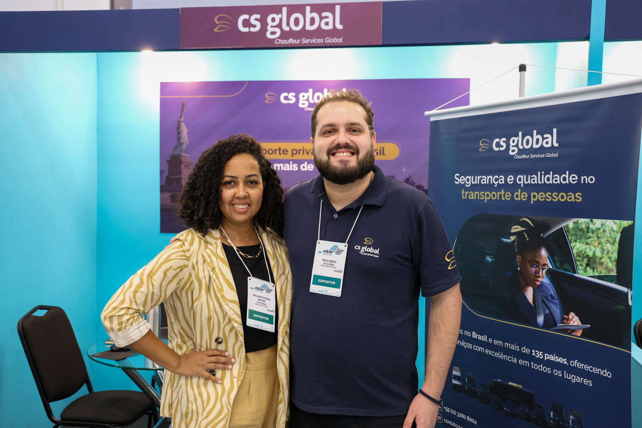 Gislaine Pereira e Vini Almeida, da CS Global Gislaine Pereira e Vini Almeida, da CS Global