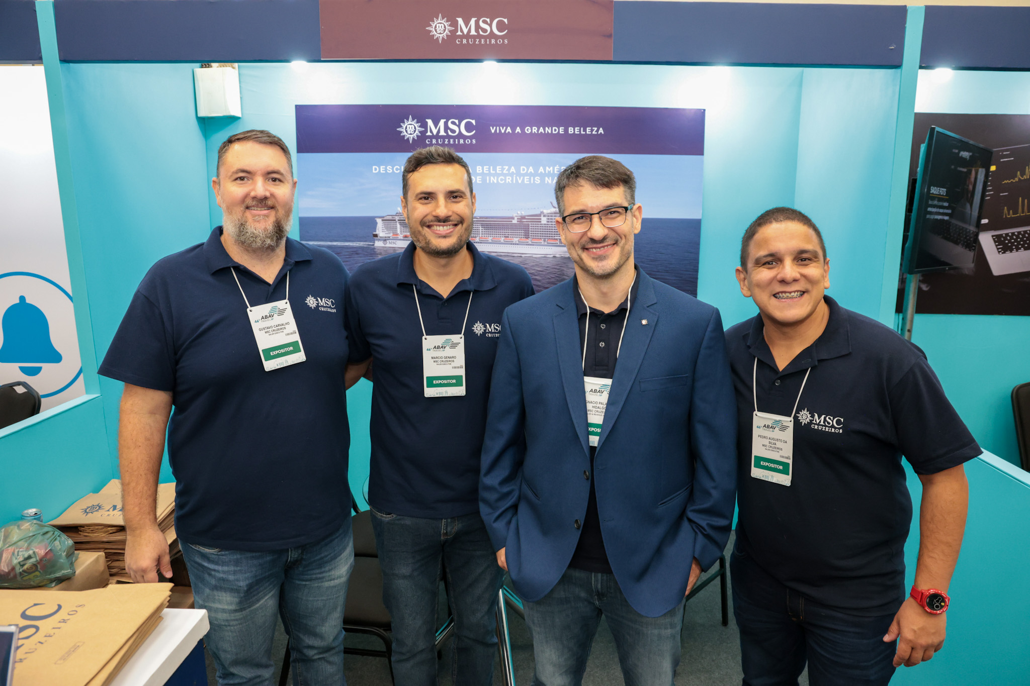 Gustavo Carvalho, Marcio Genaro, Ignacio Palacios e Pedro Augusto, da MSC Cruzeiros Gustavo Carvalho, Marcio Genaro, Ignacio Palacios e Pedro Augusto, da MSC Cruzeiros
