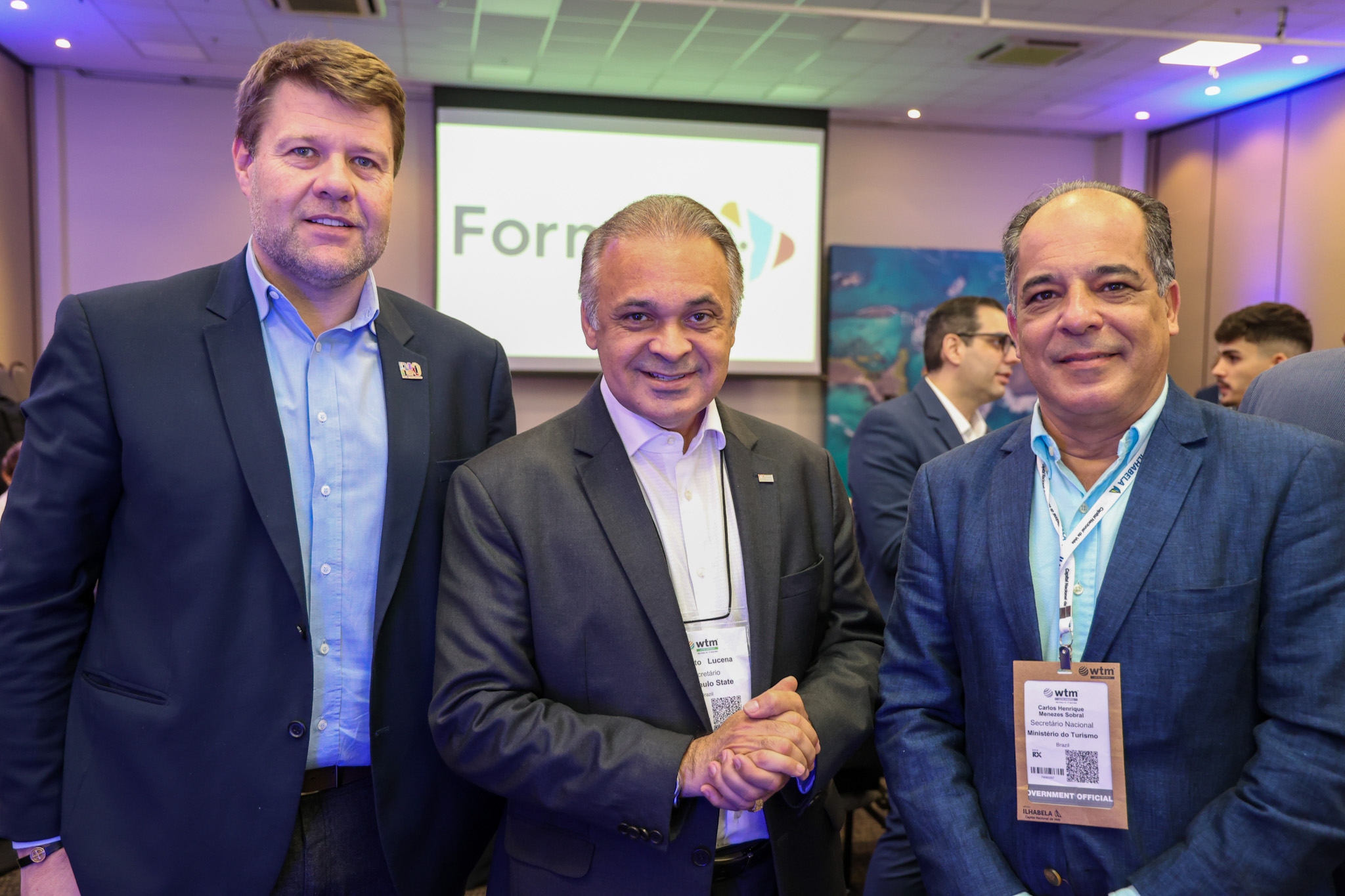 Gustavo Tutuca, secretário de Turismo do Rio de Janeiro, Roberto de Lucena, secretário de Turismo do estado de São Paulo e Carlos Sobral, do MTur Gustavo Tutuca, secretário de Turismo do Rio de Janeiro, Roberto de Lucena, secretário de Turismo do estado de São Paulo e Carlos Sobral, do MTur