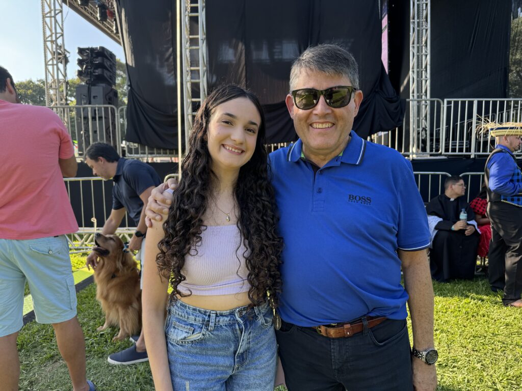 Luiz Teixeira, o Tex, com sua filha Sofia Teixeira