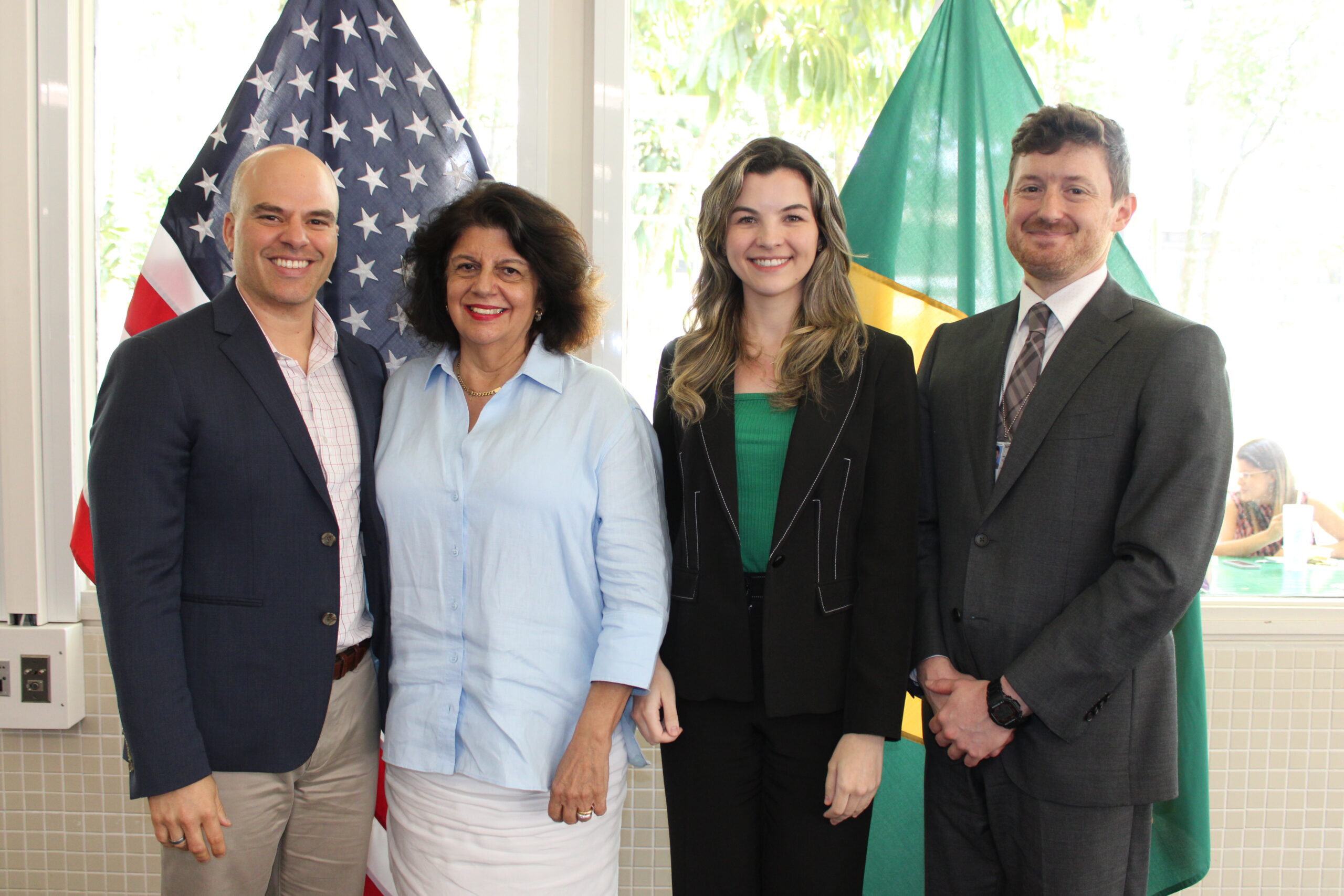 Joel Reynoso, Jussara Haddad, Emanuelle DeNadal e Nathan Traurig, dos EUA Joel Reynoso, Jussara Haddad, Emanuelle DeNadal e Nathan Traurig, dos EUA