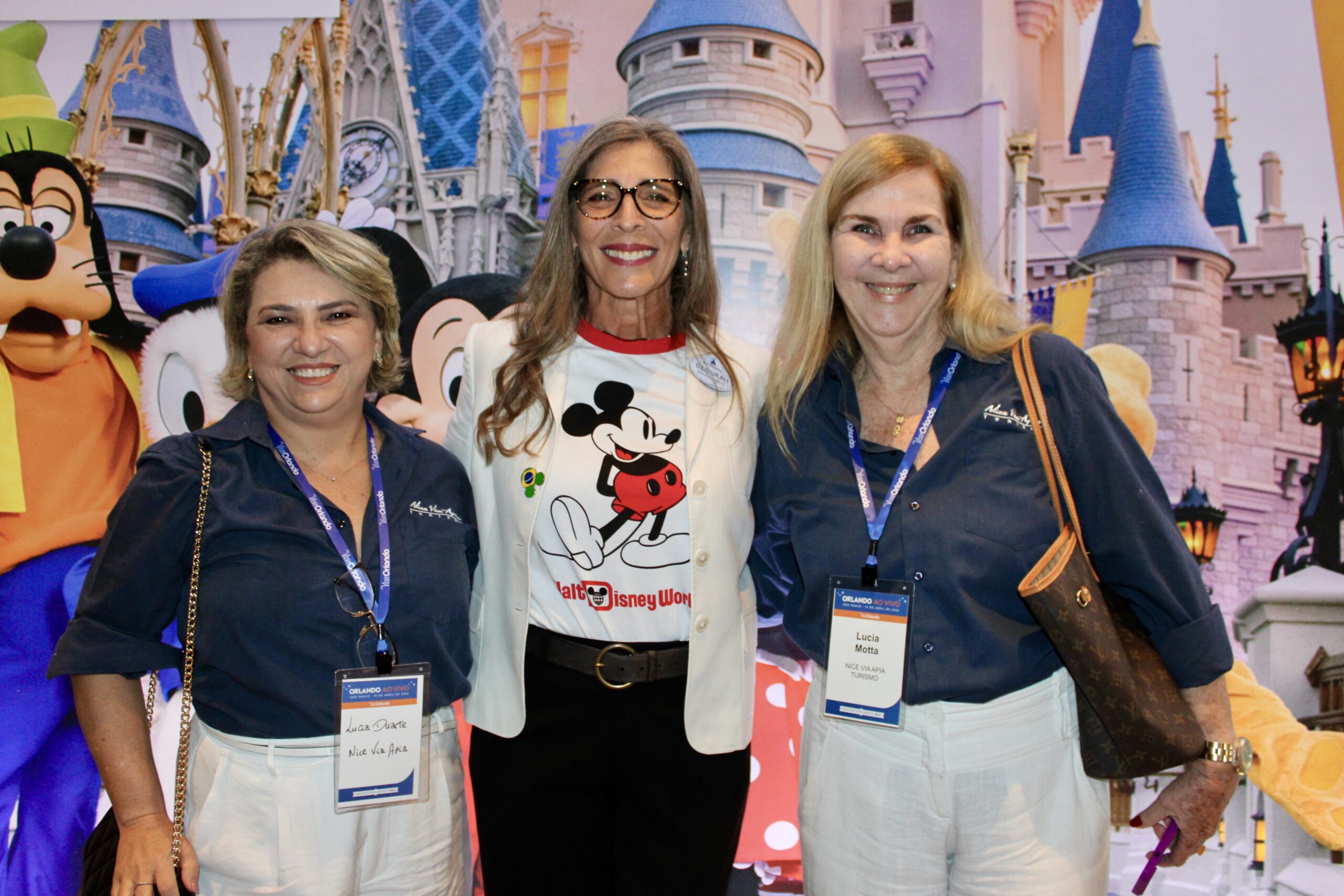Lucia Duarte e Lucia Motta, da Nice Via Apia, com Deborah Baldin, da Disney Lucia Duarte e Lucia Motta, da Nice Via Apia, com Deborah Baldin, da Disney