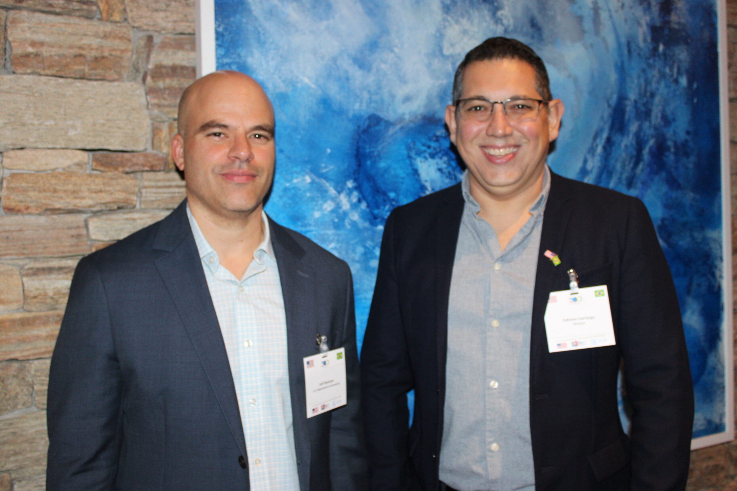 Joel Reynoso, do Consulado dos EUA, e Fabiano Camargo, da Braztoa Joel Reynoso, do Consulado dos EUA, e Fabiano Camargo, da Braztoa