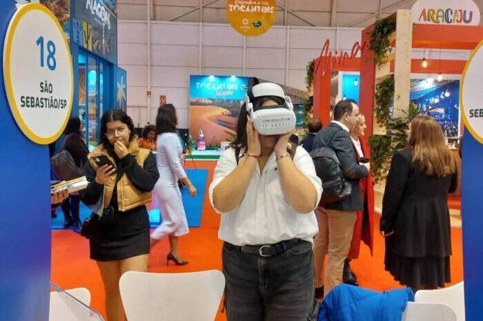 São Sebastião (SP) aposta em realidade virtual para promover avistamento de baleias 1 É mais um recurso de divulgação do destino utilizado em roadshows e feiras de turismo para uma experiência imersiva com os gigantes do mar (Divulgação)