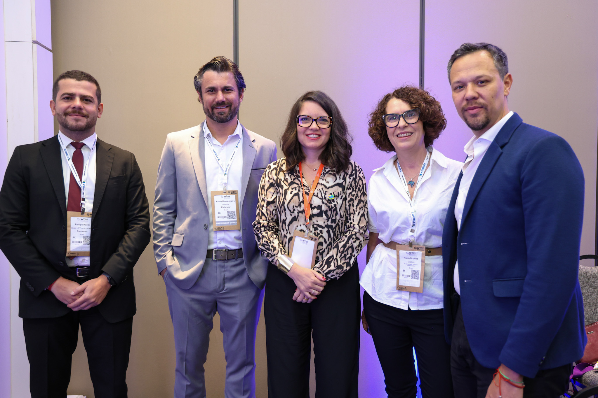Philipe Karat, Fábio Montanheiro, Jaqueline Gil, Tânia Brizolla e Bruno Reis, da Embratur Philipe Karat, Fábio Montanheiro, Jaqueline Gil, Tânia Brizolla e Bruno Reis, da Embratur