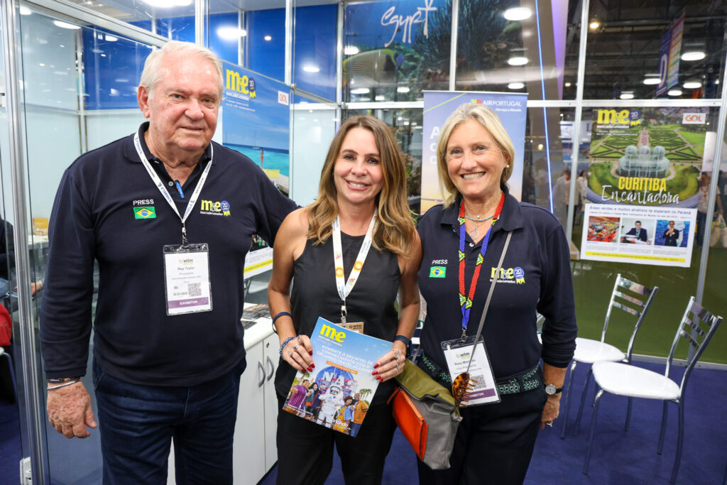 Roy Taylor e Rosa Masgrau, do M&E, com Daniela Maia, secretaria de Turismo da cidade do Rio de Janeiro