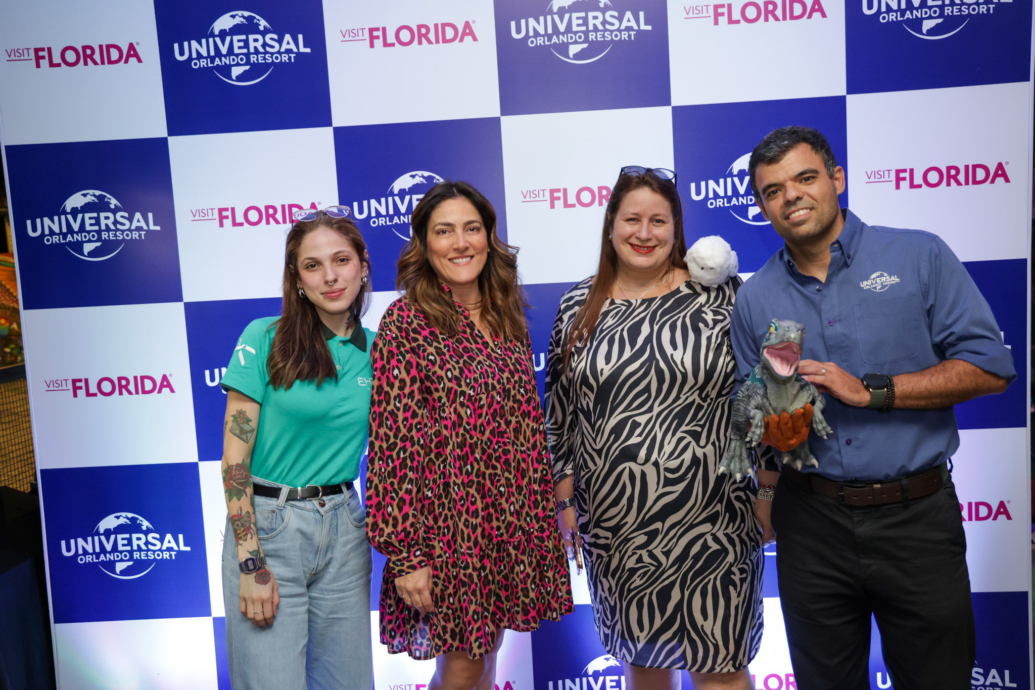 Sara Letícia, da EHTL, Gabriella Cavalheiro, da Universal, Rafaela Brown, do Visit Flórida, e Renato Gonçalves, da Universal Sara Letícia, da EHTL, Gabriella Cavalheiro, da Universal, Rafaela Brown, do Visit Flórida, e Renato Gonçalves, da Universal