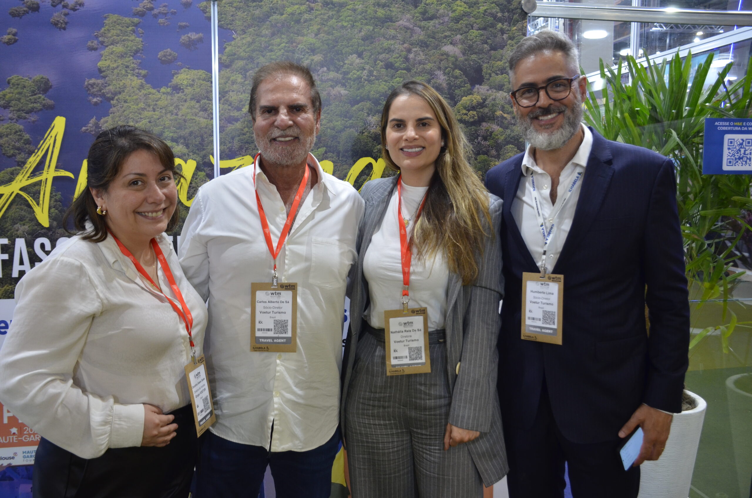 Carolina Gaete, Carlos Alberto, Nathália Reis e Humberto Lima, da Voetur