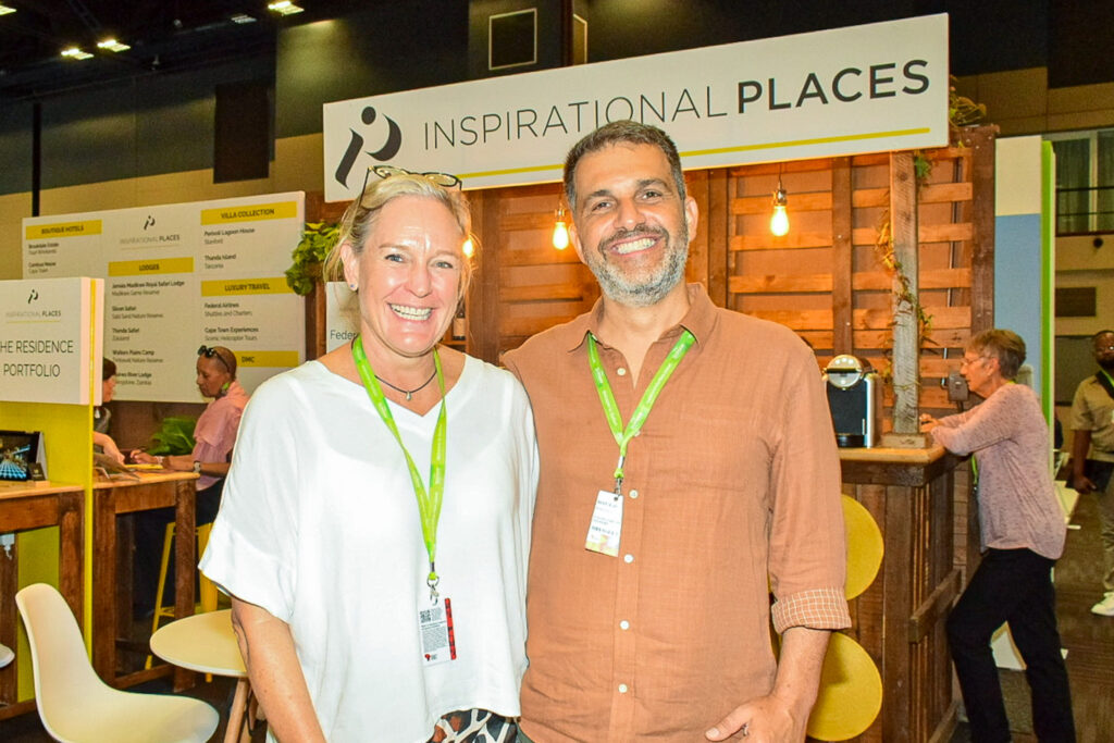 Allie Hunt, da Inspirational Places e Marcelo Marques, do Turismo da África do Sul