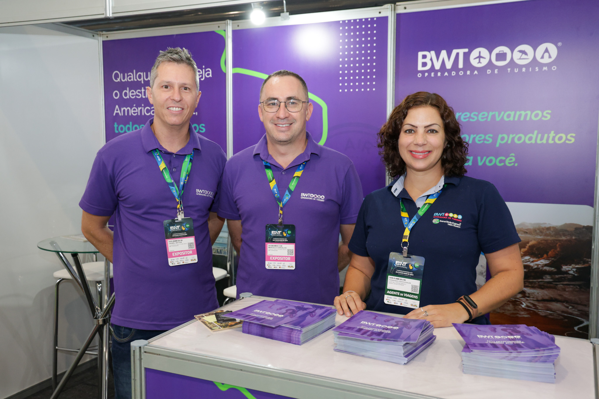Daniel Batiuk, Marcelo Carvalho e Fernanda Costa, da BWT Operadora Daniel Batiuk, Marcelo Carvalho e Fernanda Costa, da BWT Operadora