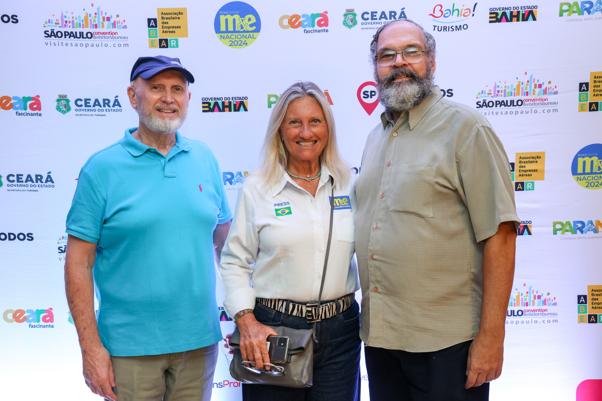 Fernando A Zagatti, da FAZ Viagem e Turismo, Rosa Masgrau, do M&E, e Marcelo Jones, da Palmitur