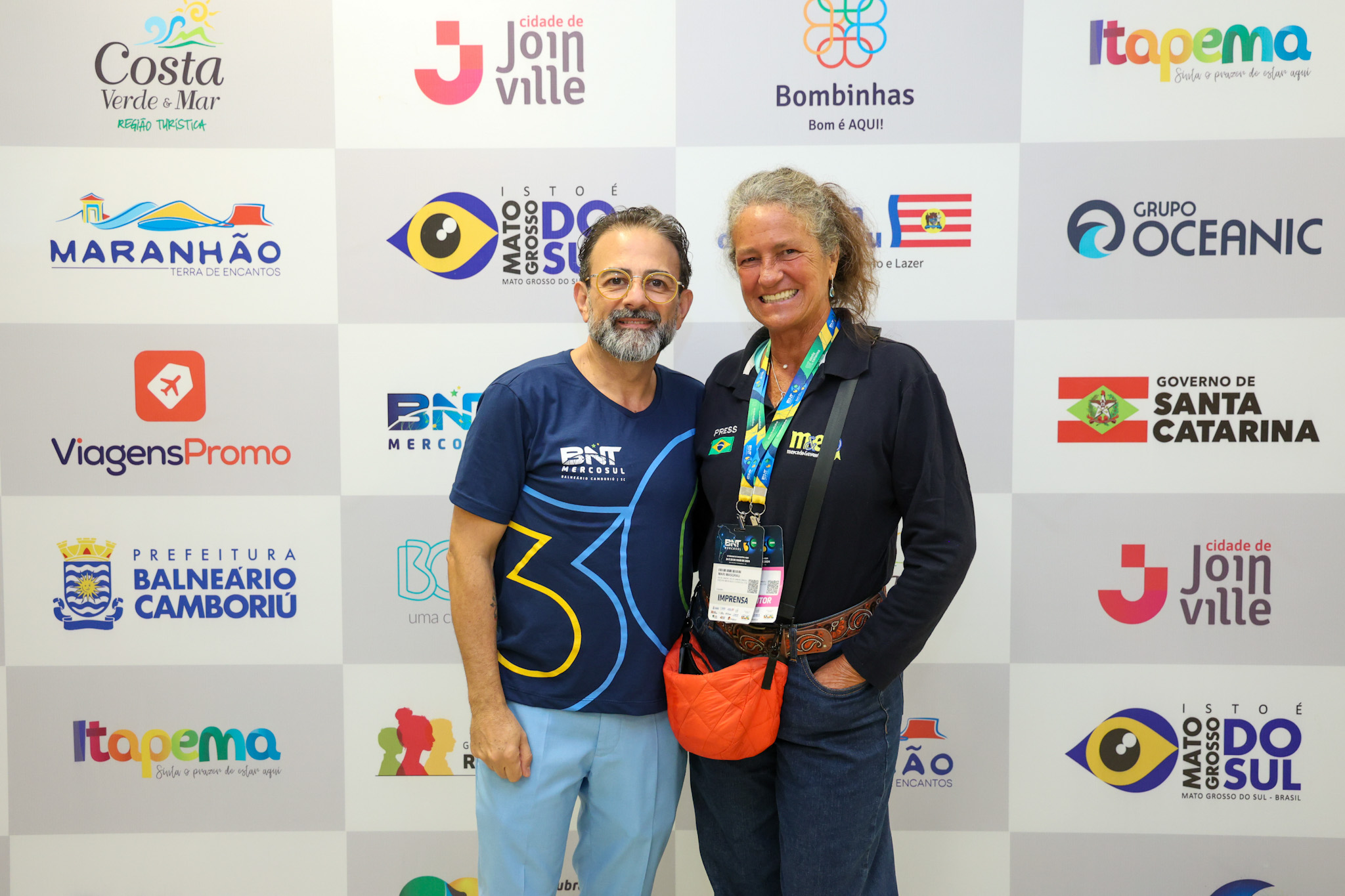 Geninho Goes, CEO da BNT Mercosul, e Mari Masgrau, do M&E Geninho Goes, CEO da BNT Mercosul, e Mari Masgrau, do M&E
