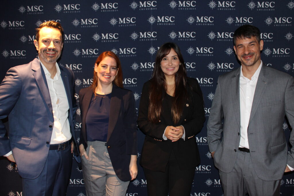 Eduardo Mariani, Fernanda Zebral e Ignacio Palacios, da MSC com Natália Strucchi, do M&E