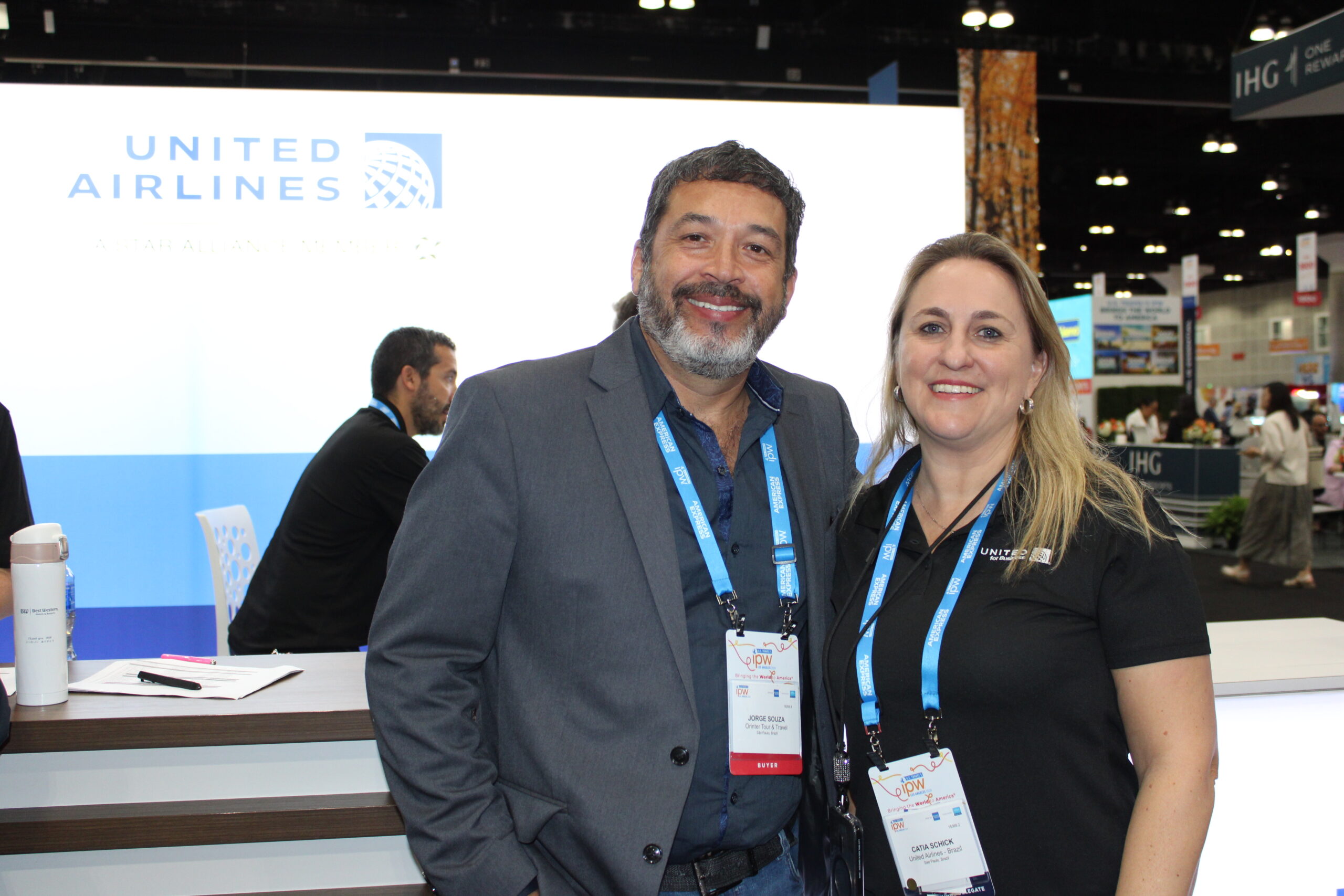 Jorge Souza, da Orinter, e Catia Schick, da United Jorge Souza, da Orinter, e Catia Schick, da United