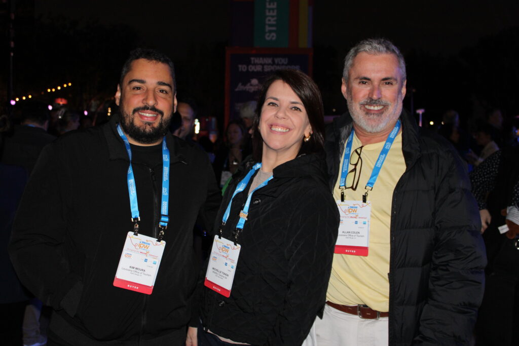 Kim Moura, de Louisiana, Michelle Tonon, da Mobility, e Allan Colen, de Travel South