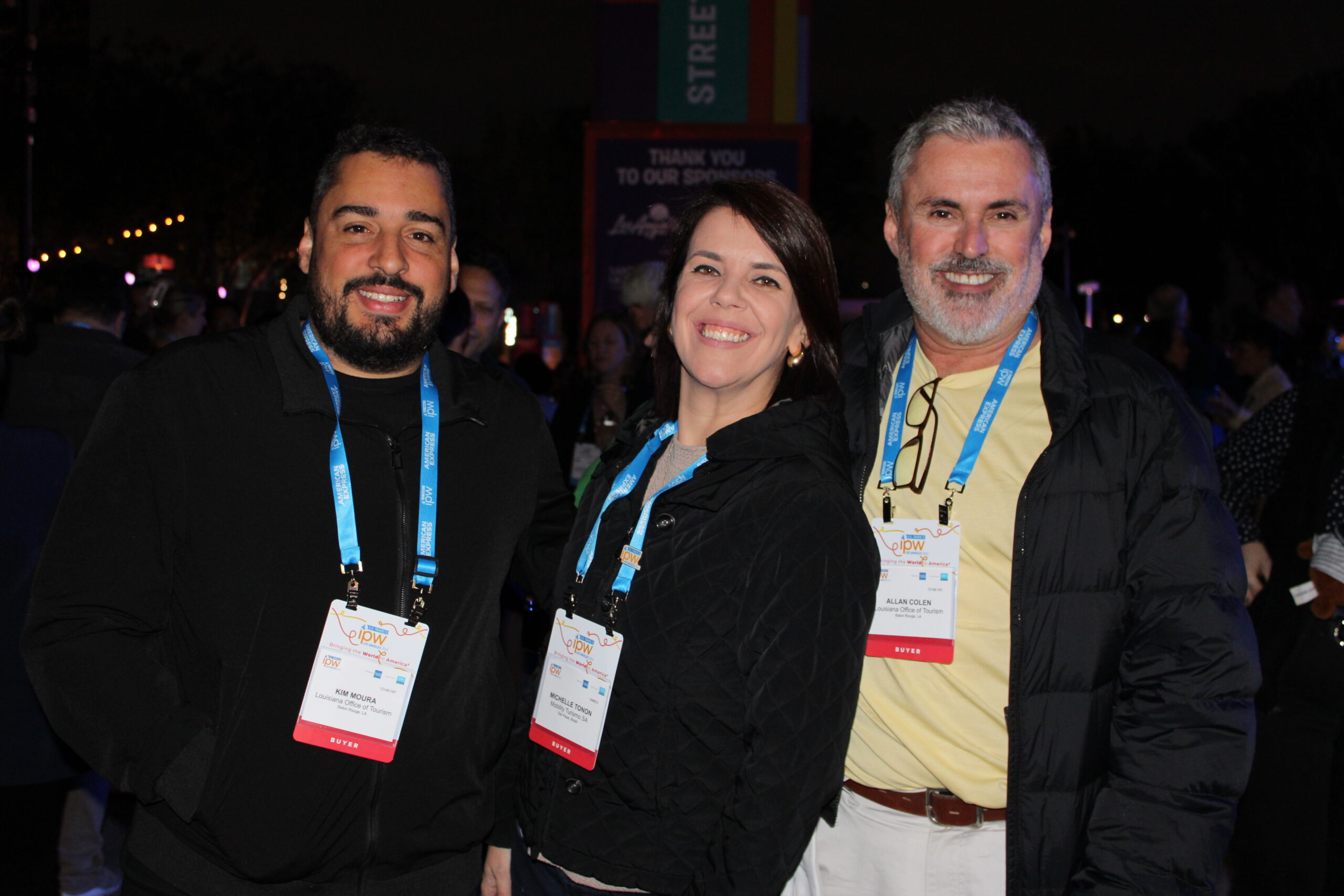 Kim Moura, de Louisiana, Michelle Tonon, da Mobility, e Allan Colen, de Travel South