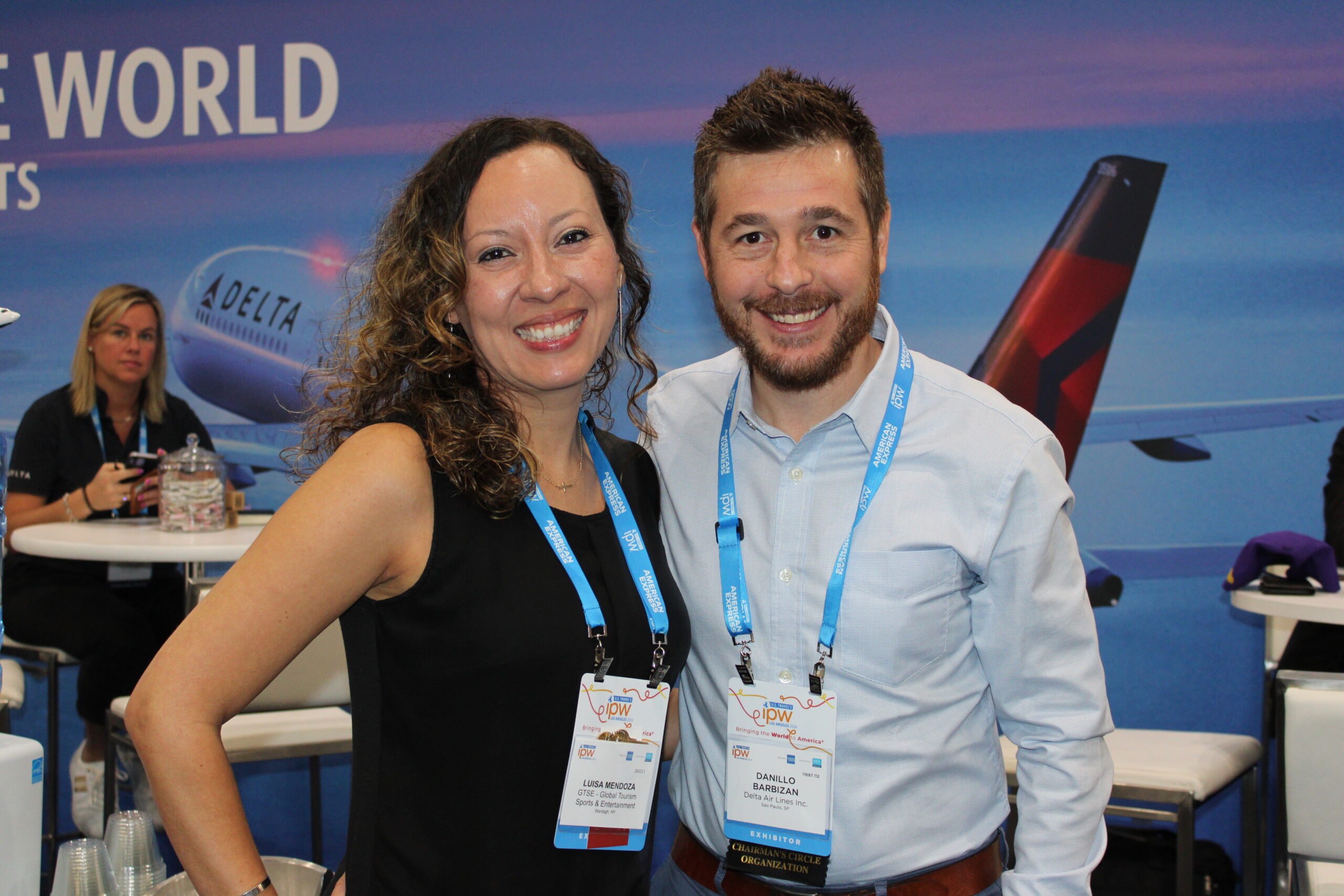 Luisa Mendoza, da GTSE, e Danillo Barbizan, da Delta Luisa Mendoza, da GTSE, e Danillo Barbizan, da Delta